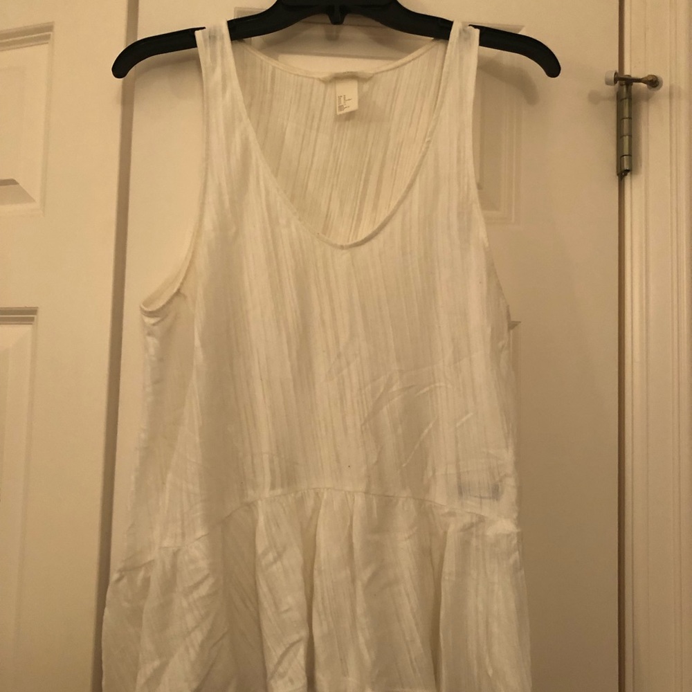 White Ruffled Tank Top